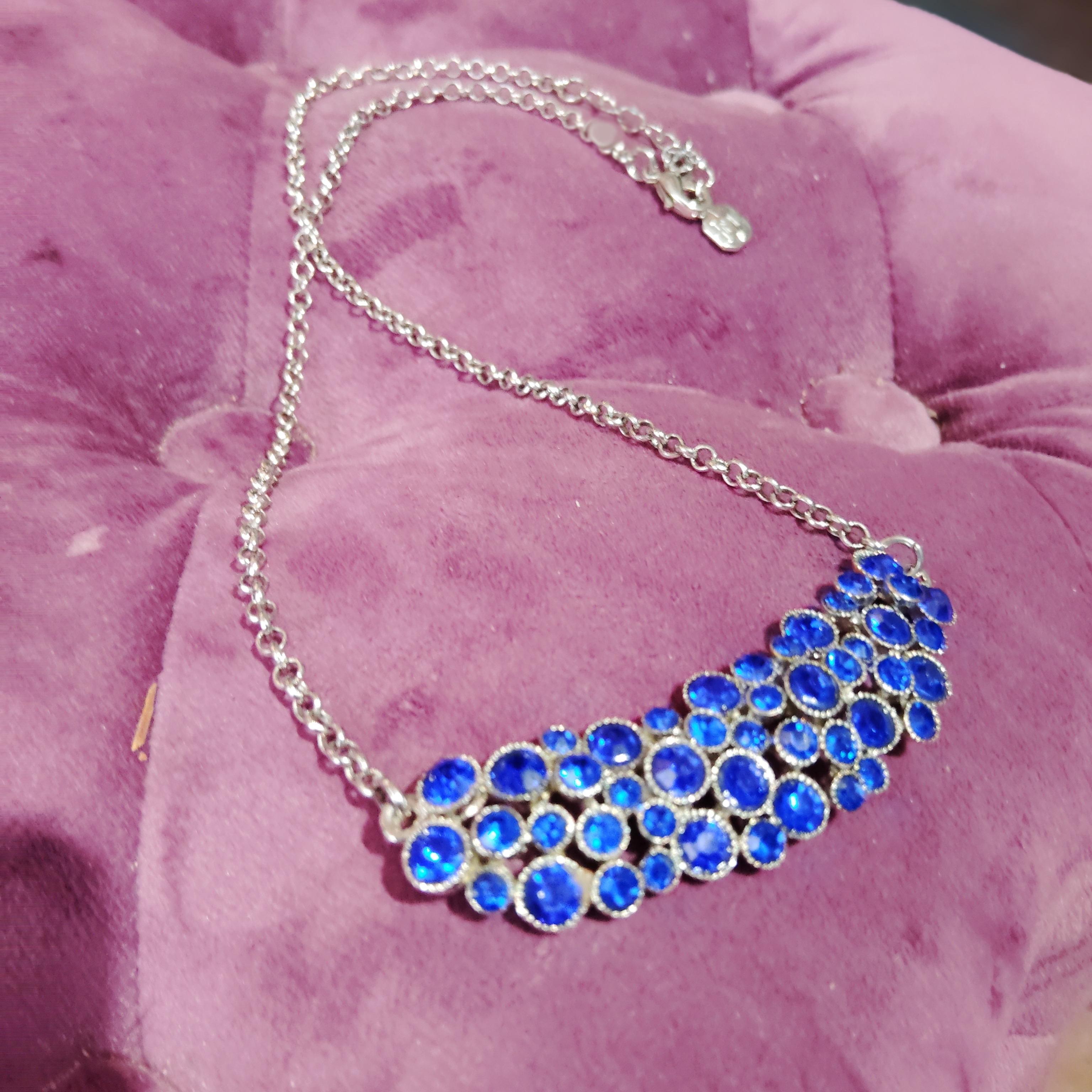 New Monet Elegant Blue Silver Necklace 45$